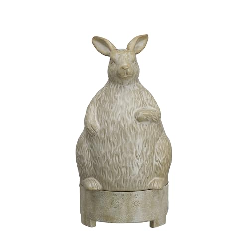 Creative Co-Op Stoneware Rabbit Oil Diffuser with Timer, Cream