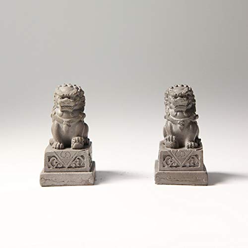 Sdeetesamjun Asian Fu Foo Dogs-Pair Of Two Guardian Lions,Stone Statues Feng Shui Decor #TOP3