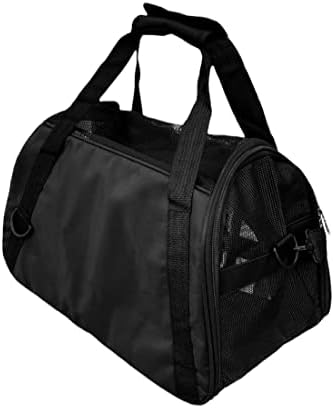 Portable Duffle Hand Bag Pet Carrier Bag for Little Dogs Cats Rabbit Puppies Comfort Airline Approved Under Seat Travel Bag for Small Animals (BLACK)