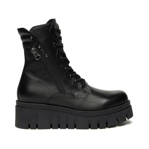 Nero Giardini I514910D Bottines Motardes Femme en Cuir - Noir 38 EU