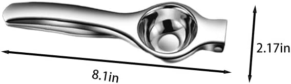 Miniatura 3 de Exprimidor de limón de acero inoxidable, exprimidor de cítricos de mano duradero con alto rendimiento de jugo, acabado pulido de espejo y agarre