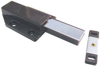 Touch Latch Magnetic Push Open Door Latch For Large Doors - Brown - 2 Pack