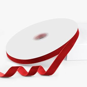 Quhora Samtband, 1,6 cm x 22,7 m, rot