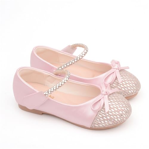 Girls Dress Shoes Mary Jane Flower Girl Low Heels Princess Shoes for Wedding Party 80073