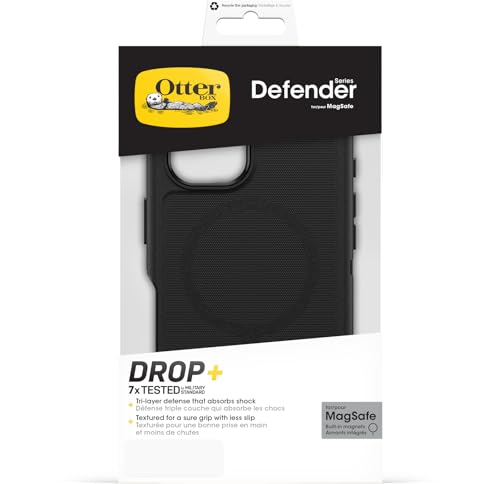 Image of Otterbox Defender MagSafe iPhone 16 Plus Case, Black, US Military MIL Standard