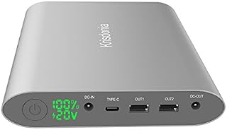 Krisdonia Laptop Power Bank 50000mAh Quick Charge Portable Charger with 4 Ports(Type-C Port + DC Port + Dual USB) for Laptop, Tablet, Smartphone, Macbook, Camera