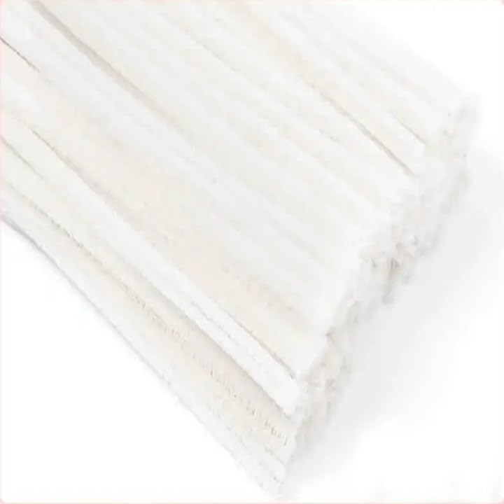 Sequential 100 White Pipe Cleaners for Craft 30cm x 6mm, Chenille Stems Arts & Crafts for Kids, School & Crafting Projects