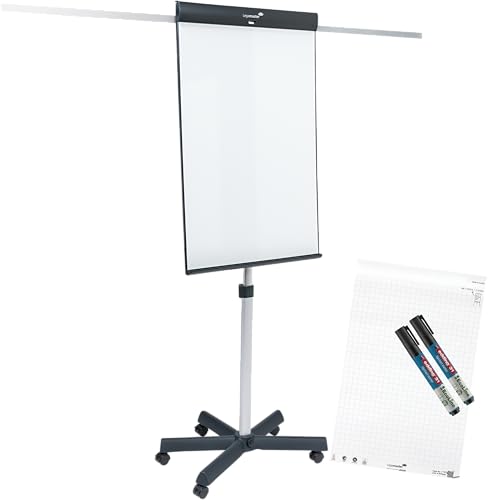 Tableau de conférence mobile réglable en hauteur à bras latéraux pour bureau