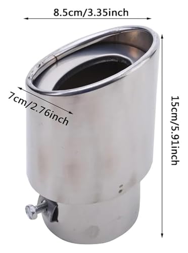 Punta de silenciador cromada de acero inoxidable universal para coche 3