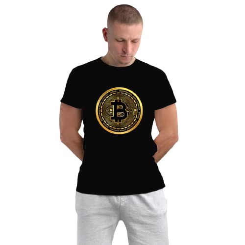 BLUHORNSlogan Bitcoin Digital Currency T-Shirt White, Black Cotton Round Neck | Half Sleeves,M,L,XL,XXL | for Boys & Girls.