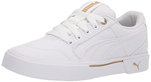 PUMA womens C-rey Sneaker, Puma White-puma White-puma Team Gold, 7 US