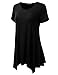 JJ Perfection Women's Short Sleeve Loose Fit Swing Tunic Top T-Shirt Black 3XL