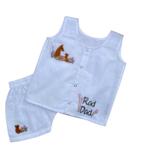 Image of Cotton Jhabla Set for Infants and Toddlers | Snap Buttons Jabla |Soft Mulmul |Breathable and Comfortable | Top with Diaper friendly bottoms
