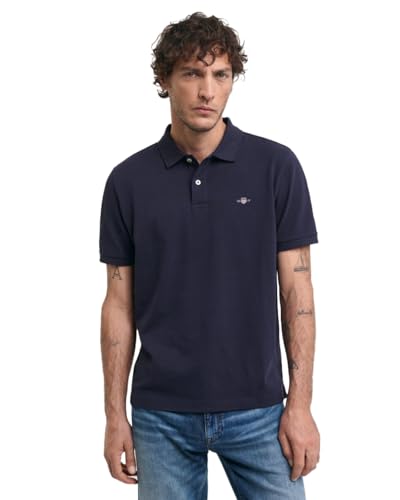 Gant Herren Reg Emb Archive Shield Polohemd Evening Blue L EU