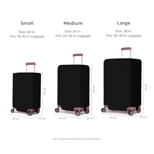 Image of VLITE Megatron Family Set of 6 Luggage with Covers | 3 Trolley Bags (20 /24 /28) + 3 Luggage Covers (20 /24 /28) | Lightweight Polypropylene Hard Shell, 360 Spinner Wheels (Rose Gold /Solid Black)