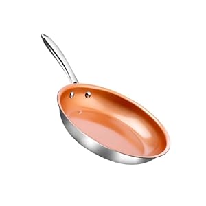 Gotham Steel Stainless Steel Premium 12” Frying Pan, Triple Ply Reinforced with Super Nonstick Ti- Cerama Copper Coating and Induction Capable Encapsulated Bottom – Dishwasher Safe