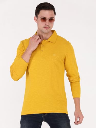 Image of Macroman M-Series Comfort Full Sleeve Slub Polo T-Shirt for Men, 100% Cotton, Pack of 1