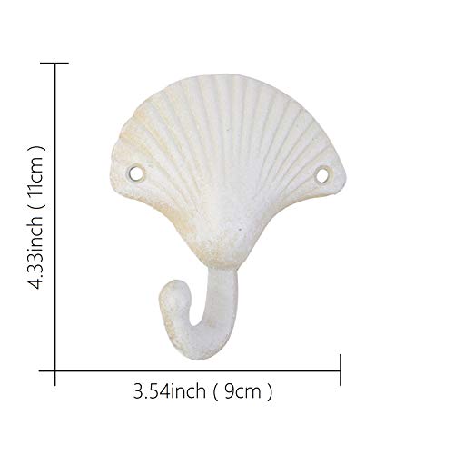 ZILucky Set of 3 Starfish Seashell Crab Cast Iron Decorative Wall Hooks Coats Aprons Hats Towels Hooks Beach Ocean Theme Chic Metal Hooks - Image 4