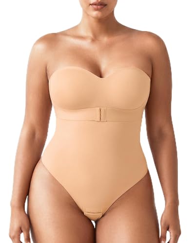 Image of Shapewear Bodysuit Tummy Control Strapless Bra Shapewear for Women Strapless Faja Body Shaper Thong Light Shapewear