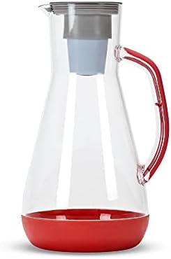 Hydros | 64oz Water Filter Pitcher | Powered by Fast Flo Tech | 60 Second Quick Fill-Up | 8 Cup Capacity Pitcher | BPA Free Plastic | Red