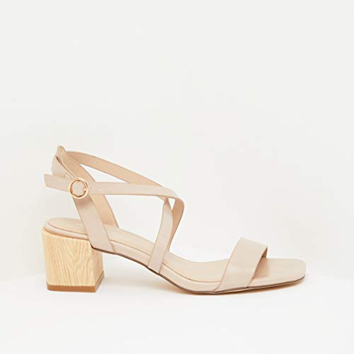 Image of shoexpress Women's Block Heel Open Toe Sandals with Buckle Closure