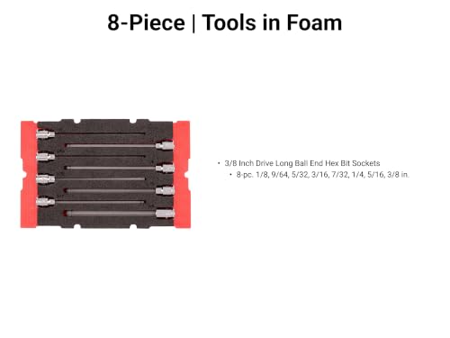 Image of TEKTON Long Ball End Hex Bit Socket Set, 8-Piece | SHB91701