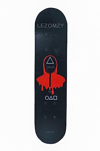 Image of Skateboard 24 inchx 6 inch Double Kick Concave Complete Skate Board 9 Layer Plywood Deck Standard Skateboards for Kids Boys Girls Beginners Teens Adult- (Red Diamond Print)