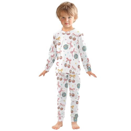 Pajama Sets Long Sleeve Disco Ball Cherry Pattern Soft Comfy Sleepwear 2 Piece PJS 3-8T2