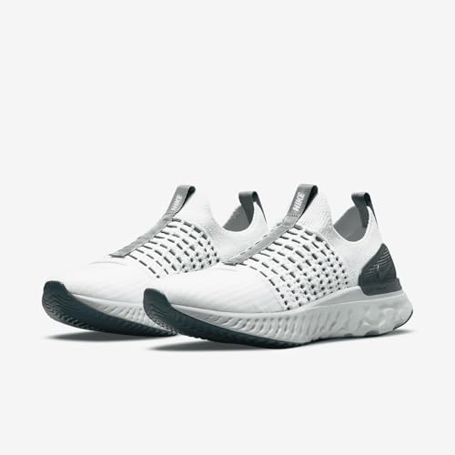 Image of Nike React Phantom Run Flyknit 2 Women's Road Running Shoes (DO6698-001, Platinum Tint /Dark Teal Green /Jade Smoke /Light Silver) Size 14.5