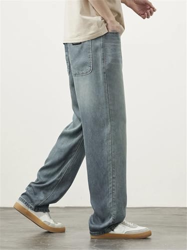 Men Straight Jeans Vintage Y2k Pants Streetwear Loose Casual Denim Trousers with Pockets2