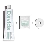Davids Nano Hydroxi Toothpaste and Floss Bundle, Remineralize Enamel, Sensitive Relief & Teeth Whitening - Antiplaque, Fluoride Free, SLS Free, Peppermint, 4oz, Made in USA