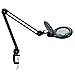 Bemelux LED Lupenleuchte mit Klemme - Metall Schwenkarm 5 Zoll Glaslinse Lupenlampe Dimmbare 1200 Lumen Lupe mit Licht für Lesen Basteln Präzisionsarbeit Nähen Hobbys - 2.25 Fach Vergrößerung(Schwarz)