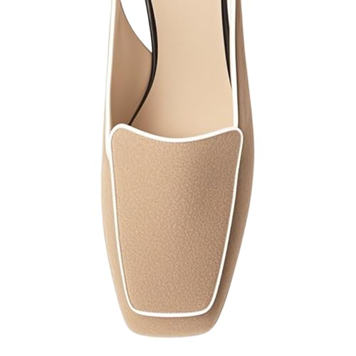 Image of YDN Women Closed Square Toe Block Low Heels Slingback Formal Loafer Dressy Shoes Office Lady Pump Size 4-15 US
