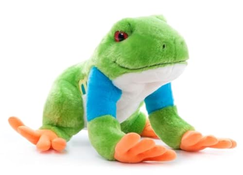 Image of The Petting Zoo Red-Eyed Tree Frog Stuffed Animal Plushie, Gifts for Kids, Wild Onez Zoo Animals, Zoologee Tree Frog Plush Toy 12 inches