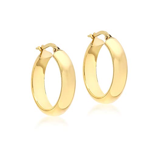 Créoles or jaune 9 ct Carissima boucles d'oreilles 22mm cadeau précieux femme