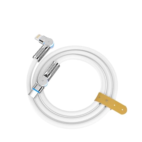Image of BSDK gaming Rubber Rotational Type C to Lightning Cable, 6Ft /2M, Compatible with iPhone, 27W Fast Charging, Knurled Metal Finish, LED Charging Indicator, Durable Design for Gaming | White