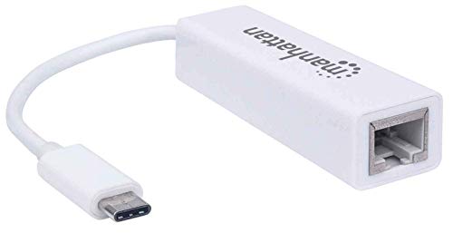 Manhattan USB-C to Gigabit (10/100/1000 Mbps) Network Adapter, White, supports up to 2 Gbps full-duplex transfer speed, RJ45, Three Year Warranty, Blister - Image 2