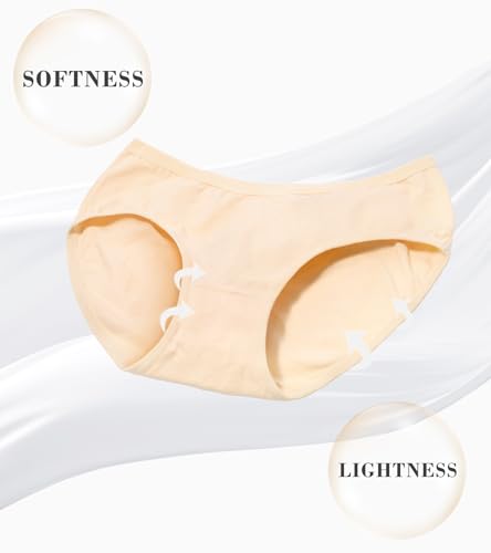 OLIKEME Womens Underwear Cotton Hipster Panties Low Rise No Show Briefs Soft Stretch Breathable Ladies Panties 6 Pack2