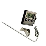 CALLARON Küchenthermometer Bratenthermometer mit Clip aus Edelstahl und Abs für Backofen und Grill Hochauflösendes Ofenthermometer zum Messen der Kerntemperatur von Fleisch Beim Backen
