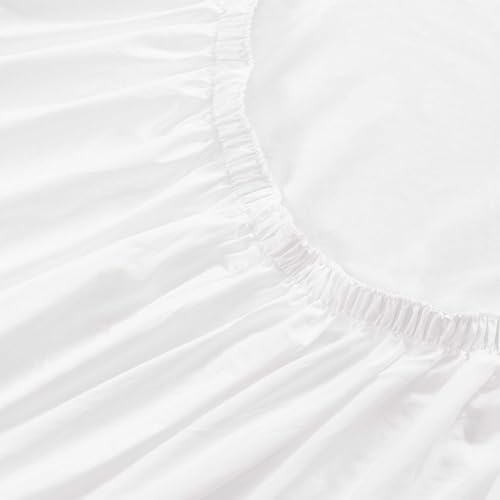 Tommy Bahama - Sheets, Cotton Percale Bedding with Matching Pillowcases, Crisp & Breathable, Deep Pocket, Fully Elasticized (Solid White, Queen) - Thumbnail 3