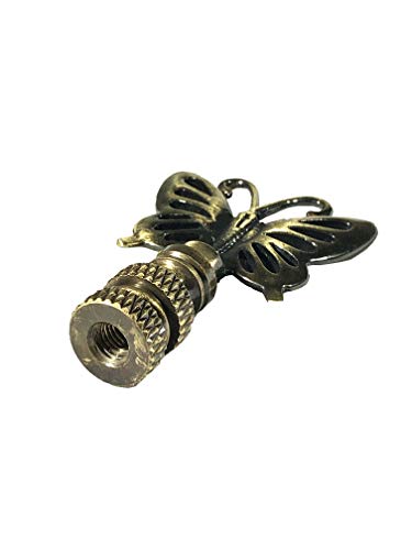 Royal Designs, Inc. Decorative Butterfly Lamp Finial Antique Brass thumb #1