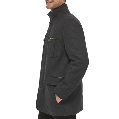 Image of Cole Haan Signature Men's Wool Melton Coat with Nylon Bib