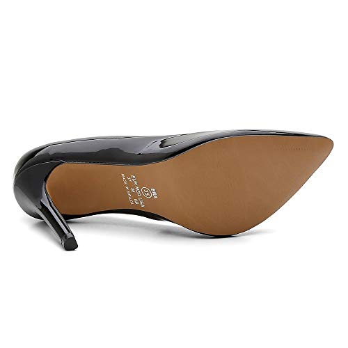 Scarpin Feminino Salto Alto Bico Fino Casual Conforto Verniz Preto 37