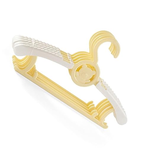 ハンガー 伸縮式 20本キッズハンガ 子供用ハンガー 滑り止め 洗濯ハンガー 乾湿両用衣類おしゃれハンガー 可愛い用品 0?12歳適合イエロー 20pcs