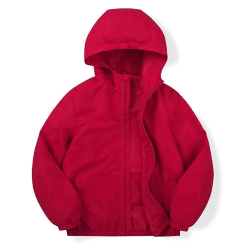 Image of SUNDAY ROSE Boys Windbreaker Jacket Hooded Lightweight Windroof Water-resistant Outdoor Coats for Kids