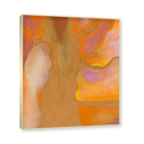 Cadre or champagne avec tableau d'art mural Georgia O'Keeffe de haute qualité
