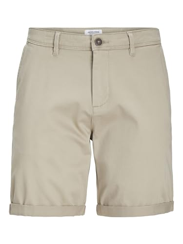 JACK & JONES Shorts Homme Taille Moyenne Bermuda Chino Pantalon Midi Coupe Droite, Couleurs:Beige, Taille:XXL