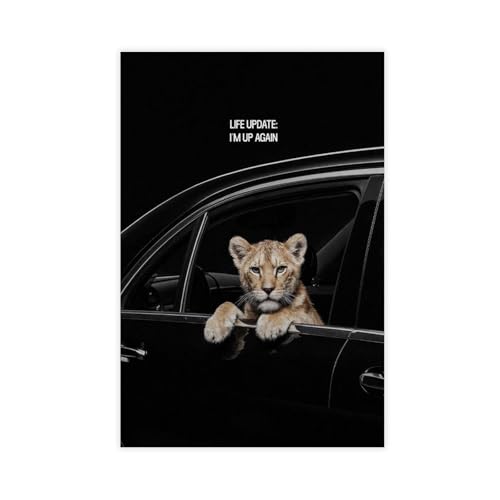 Poster sur toile lion idée cadeau inspirante pour chambre d'ado et collègue