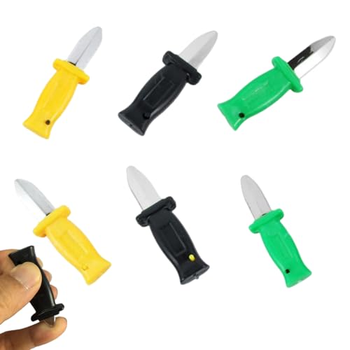 YOFDAL 6 PCS Mini Couteaux Rétractables Faux Couteau Astuce en Plastique Jouet Drôle Trick Gadget Poignards Disparaissants pour Enfants Adultes, Rétractable, farces d'halloween