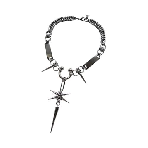 Collar de flecos NUEAYMS joyeria llamativa acero titanio gargantilla punk unisex